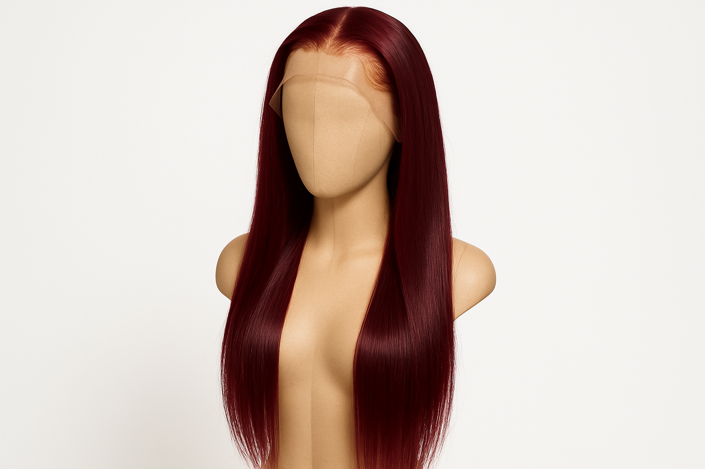 22 inch 13x4 lace burgundy straight wig. Full length
