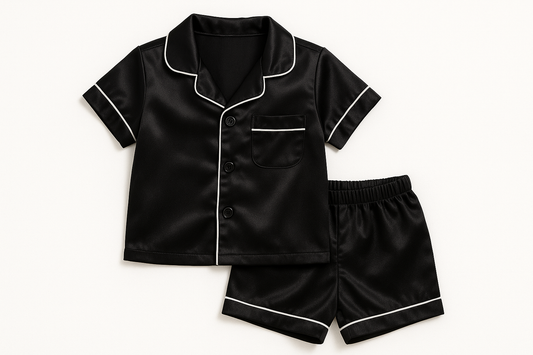 black short silk pyjamas for kids