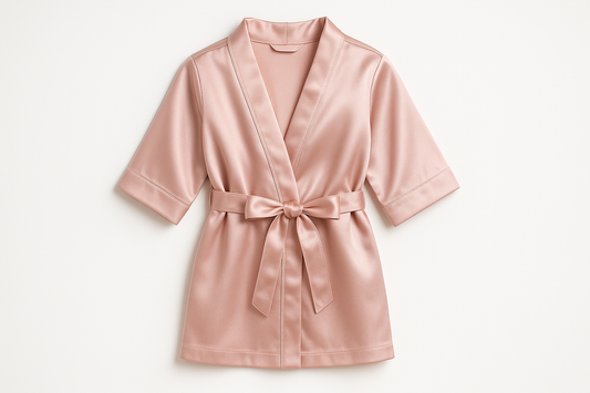 kids silk robe in pink