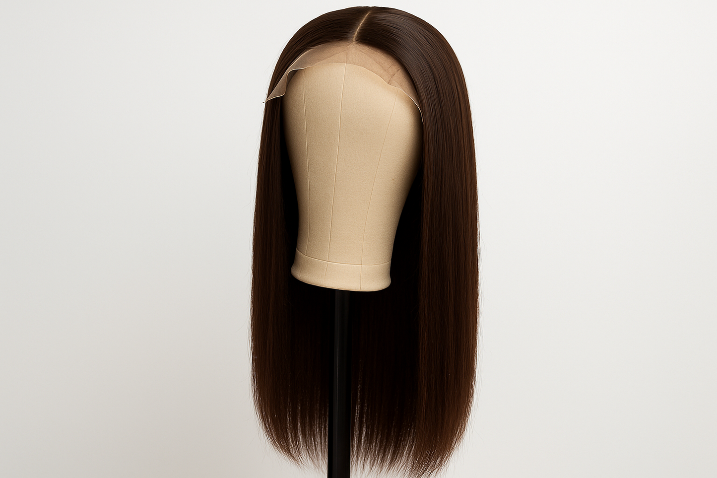 14 inch 13x4 #4 brown straight wig. Full length
