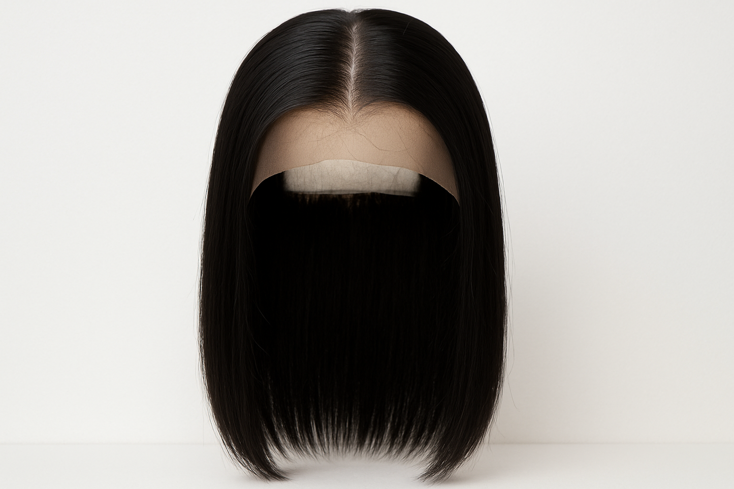14 inch 13x4 lace black straight wig. Full length
