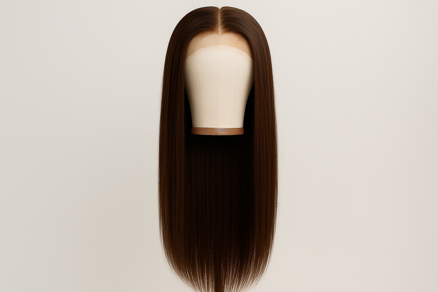 22 inch 13x4 #4 brown straight wig. Full length