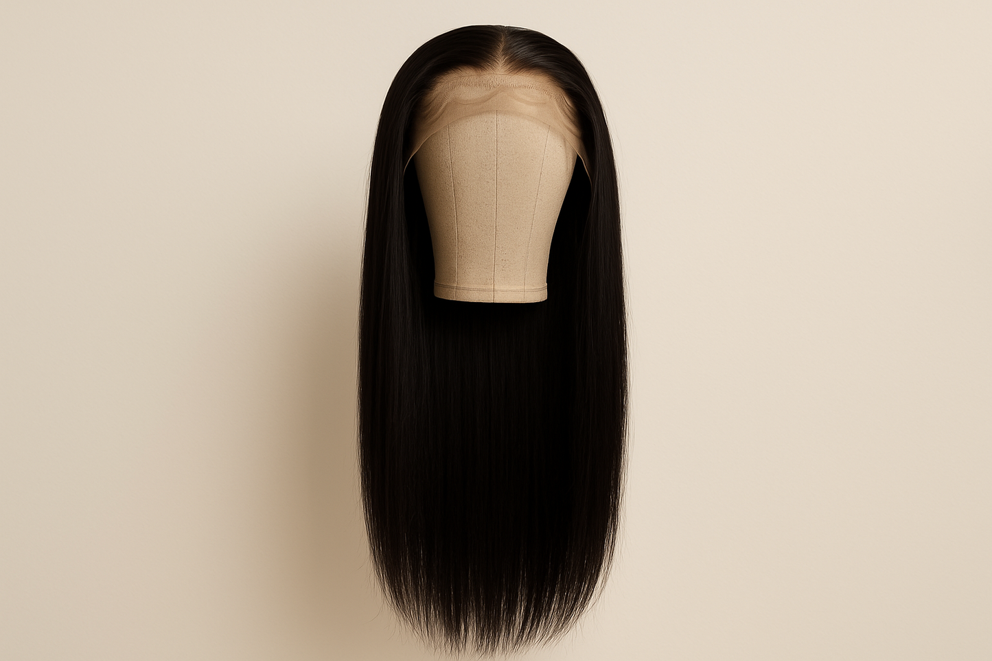 22 inch 13x4 lace black straight wig. Full length