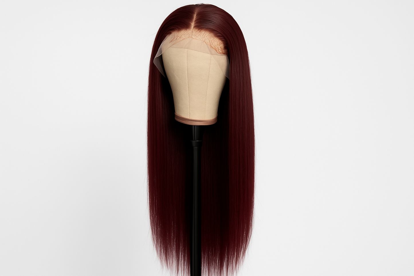 24 inch 13x4 lace burgundy straight wig. Full length