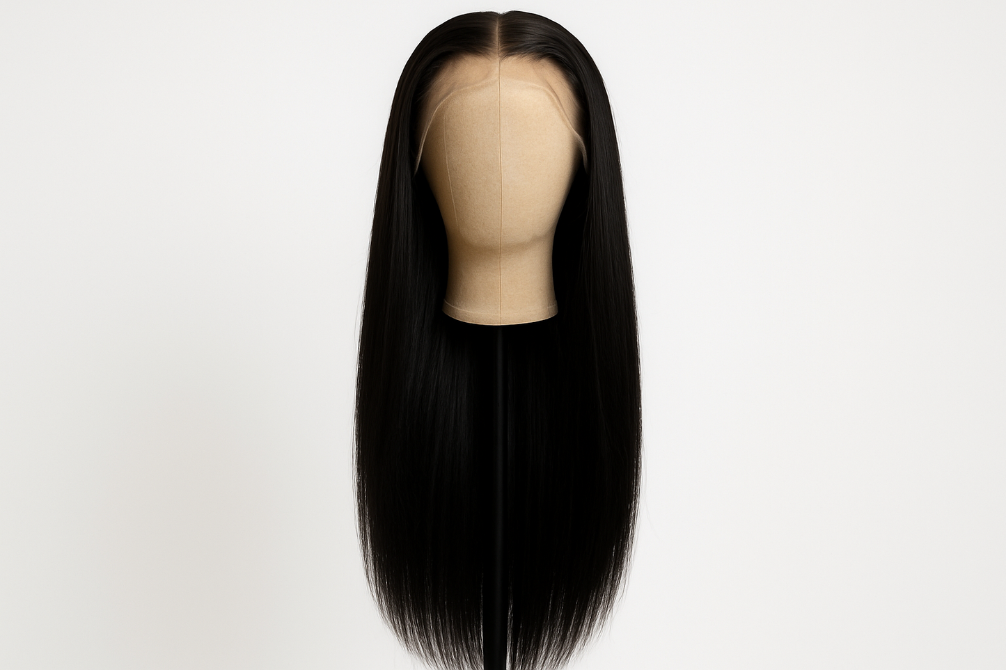 26 inch 13x4 lace black straight wig. Full length